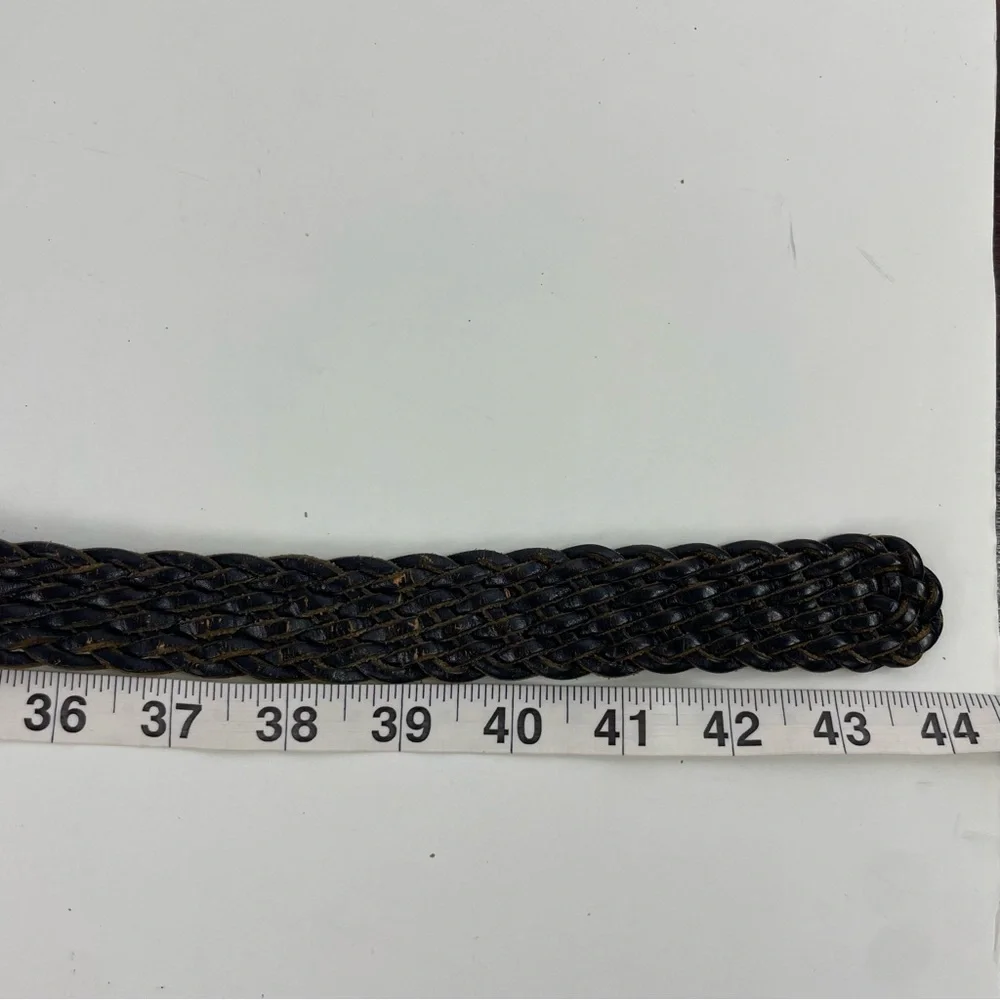 Talbots Navy Blue Braided‎ Leather Belt